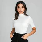 Blusa Feminina Cacharrel Justa Manga Curta Gola Alta Basica