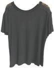 Blusa Feminina Camisa Plus Size Detalhes Pedrinhas Renda Guipir Ref 2583