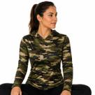 Blusa Feminina Camuflada com Capuz Manga Longa Fitness Academia Caminhada Corrida UV Blusa Feminina Camuflada com Capuz Manga Longa Fitness Academia Caminhada Corrida UV