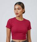 Blusa Feminina Canelada Gola Redonda Infinita Cor Vermelho