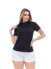 Blusa Feminina Canelada Premium Manga Curta Gola Alta