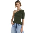 Blusa Feminina Canelada Um Ombro Só Colcci Blusa Feminina Canelada Um Ombro Só Colcci