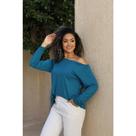 Blusa Feminina Canoa Manga Longa Lisa Diversas Cores Básica Casual Elegante Blusa Feminina Canoa Manga Longa Lisa Diversas Cores Básica Casual Elegante