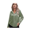 Blusa Feminina Casual de Cetim Multicolorido - Slim Fit, Elegante e Vintage Blusa Feminina Casual de Cetim Multicolorido - Slim Fit, Elegante e Vintage