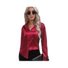Blusa Feminina Casual de Cetim Multicolorido - Slim Fit, Elegante e Vintage