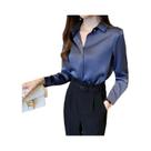 Blusa Feminina Casual de Manga Comprida - Gola Virada - Primavera/Outono