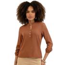 Blusa Feminina Cativa Manga Longa em Viscose