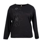 Blusa Feminina Cativa Plus Size Moletom com Pérolas Preto Blusa Feminina Cativa Plus Size Moletom com Pérolas Preto