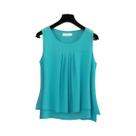 Blusa Feminina Chiffon Soltinha - Sem Mangas, Gola Redonda - Verão 2024
