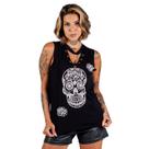 Blusa Feminina Choker Estampa Caveira Mexicana Frente Costas
