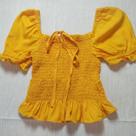 Blusa Feminina Ciganinha Amarela Hirus Tamanho P