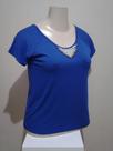 Blusa feminina com detalhe em pérolas, tamanho GG, cor azul Blusa feminina com detalhe em pérolas, tamanho GG, cor azul