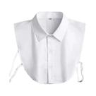 Blusa Feminina Com Gola Falsa Destacável, Camisa Lisa Branca E Preta