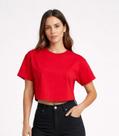 Blusa Feminina Com Manga Deslocada Infinita Cor Vermelho Blusa Feminina Com Manga Deslocada Infinita Cor Vermelho