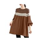 Blusa Feminina Coreana De Manga Longa Com Babados ZANZEA Casual Gola O Patchwork 2024