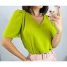 Blusa feminina corte V cor verde tam P ao G