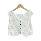 Blusa Feminina Crochê Sem Mangas - Blusa Curta de Renda Boho para Primavera