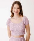 Blusa Feminina Cropped Estampa Flores Marisa-31003