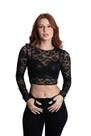 Blusa Feminina Cropped Renda Sawary Fashion