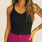 Blusa Feminina de Alça Canelada Habana