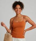 Blusa Feminina De Alça Poliamida Style Box Marrom