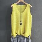 Blusa Feminina de Malha Sem Mangas com Gola V - Top para Verão