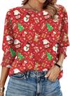 Blusa feminina de manga 3/4 vermelha de Natal da IECCP 2025