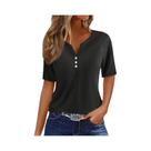 Blusa Feminina De Manga Comprida Com Decote Em V E Estampa Geométrica, Camisa De Manga Curta