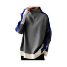Blusa Feminina De Manga Longa Com Gola Alta E Cores Contrastantes, Moletom Casual Solto Sem Capuz Blusa Feminina De Manga Longa Com Gola Alta E Cores Contrastantes, Moletom Casual Solto Sem Capuz