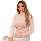 Blusa Feminina De Tricô Com Elastano Gola Alta Inverno