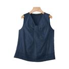 Blusa Feminina De Verão Em Renda Crochê Sem Mangas Com Decote V Vazado Bordado Regata Para Férias