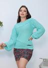 Blusa Feminina Decote Canoa manga charmosa Pingo Dlã