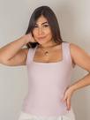 Blusa Feminina Decote Quadrado Reto Em Suplex Regata Feminina Alça Larga Com Decote Sensual Quadrado