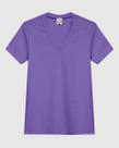 Blusa Feminina Decote V Manga Curta Em Malha Algodão Texturizada