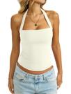 Blusa feminina EasyGala, gola alta, sem encosto, forro duplo, branca M
