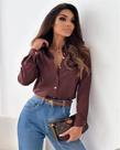 Blusa Feminina Elegante Chiffon - Decote V, Manga Comprida, Modelo Solto para Escritório Blusa Feminina Elegante Chiffon - Decote V, Manga Comprida, Modelo Solto para Escritório