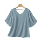 Blusa Feminina Elegante Com Decote Em V E Manga Curta, Camisa De Escritório De Verão ZANZEA, Túnica