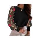 Blusa Feminina Elegante Com Manga Lanterna E Botões, Gola O, Casual Para Escritório, Outono E Blusa Feminina Elegante Com Manga Lanterna E Botões, Gola O, Casual Para Escritório, Outono E