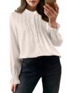 Blusa feminina elegante e casual de chiffon com botões Blusa feminina elegante e casual de chiffon com botões