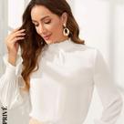 Blusa feminina elegante social tamanho m cor branca Blusa feminina elegante social tamanho m cor branca