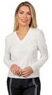 Blusa Feminina Em Helanca Manga Longa Com Decote Em V