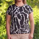 Blusa Feminina Em Malha Decote Redondo Máscara 336010 Preto Cor:PretoTamanho:M