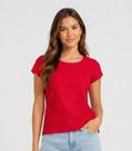 Blusa Feminina Em Malha Tapirus Infinita Cor Vermelho