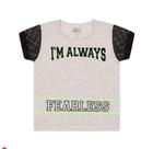 Blusa feminina em meia malha com telinha na manga