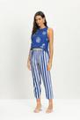 Blusa feminina em viscose praiana Essendi -Azul médio Blusa feminina em viscose praiana Essendi -Azul médio