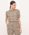 Blusa Feminina Estampa Animal Print Manga Curta Marisa-66014 Blusa Feminina Estampa Animal Print Manga Curta Marisa-66014