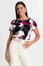Blusa Feminina Estampada de Manga Curta em Viscose Rovitex