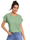 Blusa feminina Floerns, manga curta, casual, verde Blusa feminina Floerns, manga curta, casual, verde