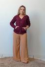 Blusa Feminina Frio Cardigan Tricot Lã Gola V Botões