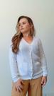 Blusa Feminina Frio Cardigan Tricot Lã Gola V Botões